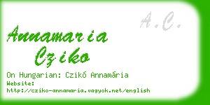 annamaria cziko business card